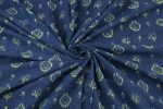 Blue - Raj Neel Rajvansh Buta Ajrakh Cotton Blockprint Fabric - Image 4