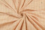 Orange - Apricot Cream Jamdani Border Cotton Fabric - Image 4
