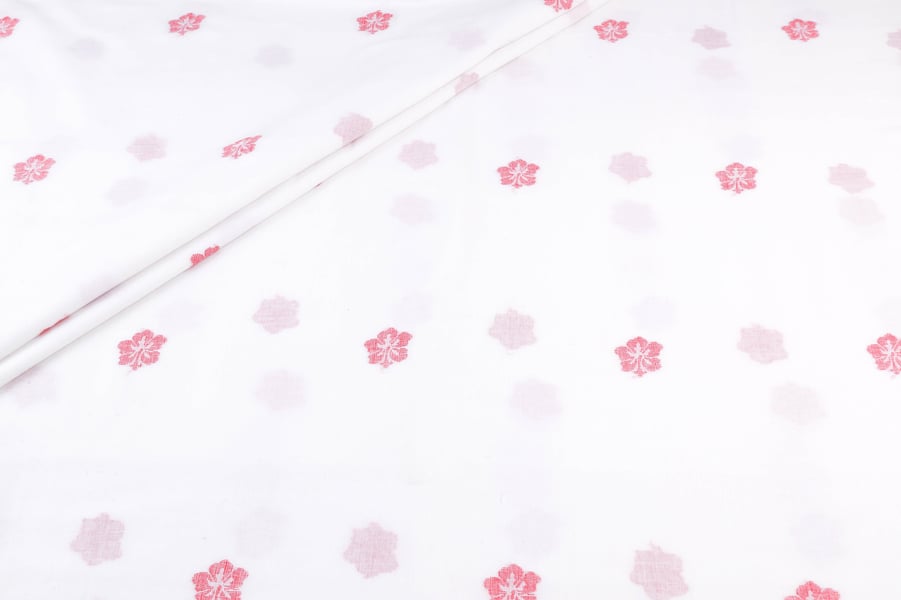 White - Natural White Jamdani Design Soft Cotton Fabric White - Natural White Jamdani Design Soft Cotton Fabric - Image 1