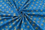 Cornflower Blue Pure Soft Cotton HandBlock Printed Fabric - Image 4