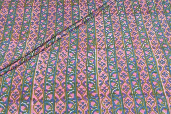 Pre-Cut 1.60m Rose Orchid Pure Soft Cotton HandBlock Printed Fabric