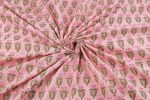 Blush Pink Pure Soft Cotton HandBlock Printed Fabric - Image 4
