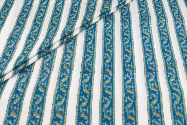 White Pure Soft Cotton HandBlock Printed Fabric