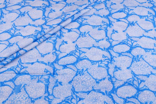 Azure Pure Soft Cotton HandBlock Printed Fabric
