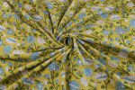 Olive Mustard Pure Soft Cotton HandBlock Printed Fabric - Image 4