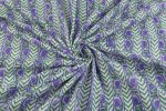 White Chevron Pure Soft Cotton HandBlock Printed Fabric - Image 4