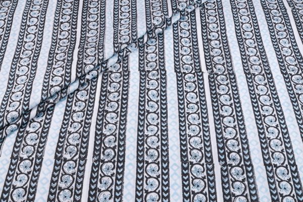 White Pure Soft Cotton HandBlock Printed Fabric