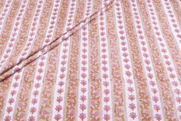 White Pure Soft Cotton HandBlock Printed Fabric