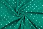 Emerald Green Bandhani Tie Dye 100% Pure Soft Cotton Satin Finish Fabric - Image 4