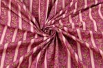 Raspberry Pink Blockprint Floral Cotton Fabric - Image 4