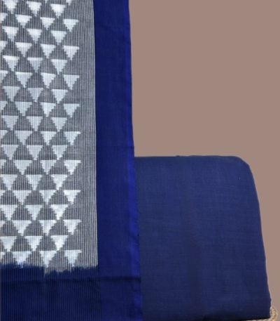Authentic Hand Tie-Dye Mercerised Ikkat Dupatta With Handloom Fabric
