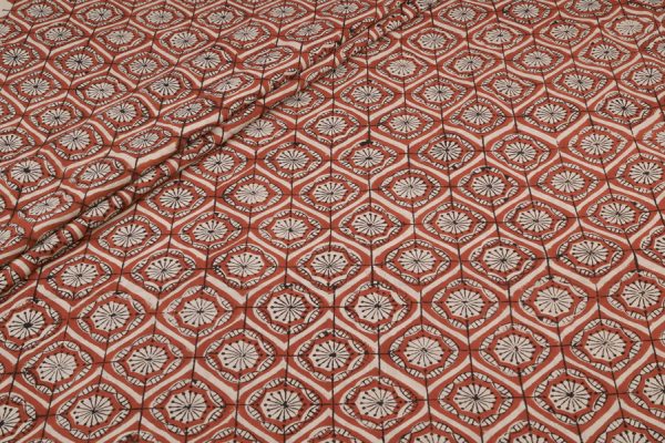 Authentic Bagru Handblock Printed Pure Soft Cotton Fabric