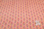 Peach Floral Vine Floral Handblock Printed 100% Pure Soft Cotton Fabric - Image 4