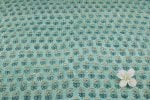 Aqua Mint Floral Handblock Printed 100% Pure Soft Cotton Fabric - Image 4