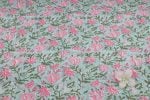 Mint Gulab Garden Floral Handblock Printed 100% Pure Soft Cotton Fabric - Image 4