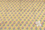 Daisy Yellow Pure Soft Cotton HandBlock Printed Fabric - Image 4