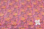 Fuchsia Garden Party Pure Soft Cotton HandBlock Printed Fabric - Image 4