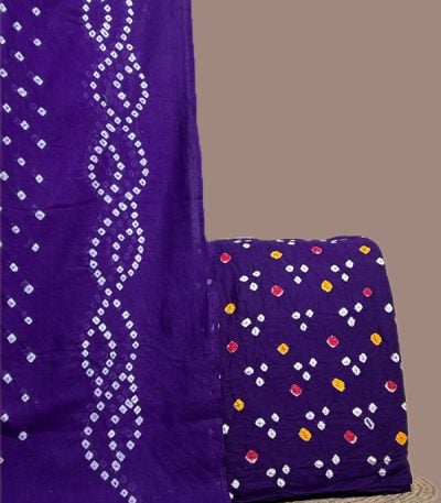 Authentic Handmade Tie-Dye Bandhani Cotton Dupatta & Top Fabric