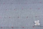 Misty Silver Blue Woven Design Flowy HandLoom Pure Soft Cotton Fabric - Image 4