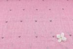 Cotton Candy Pink Woven Design Flowy HandLoom Pure Soft Cotton Fabric - Image 4