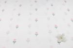 Jasmine Blossom Ivory Woven Design Flowy HandLoom Pure Soft Cotton Fabric - Image 4