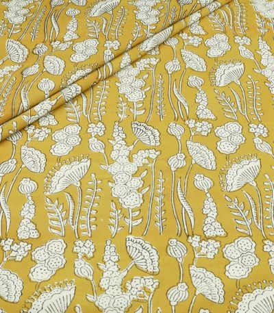 Authentic Bagru Handblock Printed Pure Soft Cotton Fabric