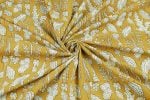 Mustard Meadow Bagru Handblock Printed Cotton Fabric - Image 3