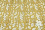 Mustard Meadow Bagru Handblock Printed Cotton Fabric - Image 4