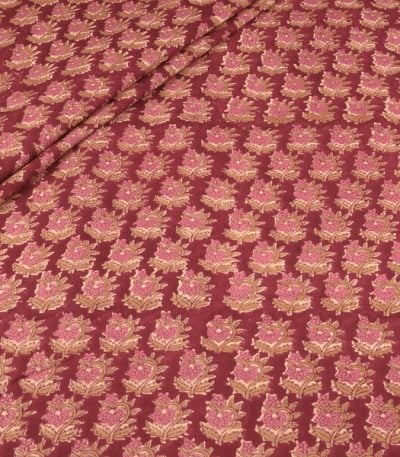 Authentic Bagru Handblock Printed Pure Soft Cotton Fabric