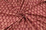 Royal Maroon Bloom Bagru Handblock Printed Cotton Fabric - Image 3