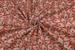 Terracotta Leaf Bagru Handblock Printed Cotton Fabric - Image 3