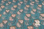 Peacock Lagoon Bagru Handblock Printed Cotton Fabric - Image 4