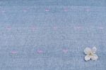 Powder Blue Blossom Woven Design Flowy HandLoom Pure Soft Cotton Fabric - Image 4
