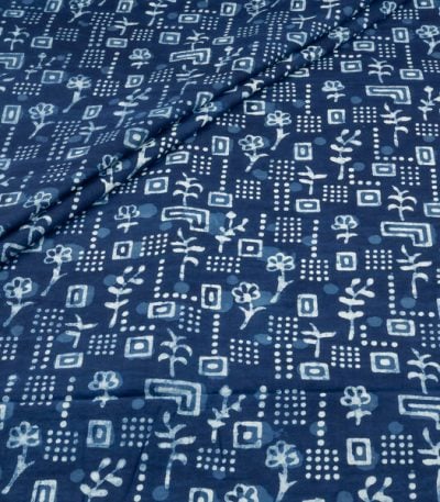 Authentic Bagru Handblock Printed Pure Soft Cotton Fabric