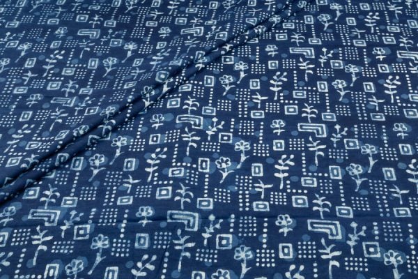 Authentic Bagru Handblock Printed Pure Soft Cotton Fabric