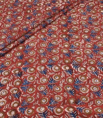 Authentic Bagru Handblock Printed Pure Soft Cotton Fabric