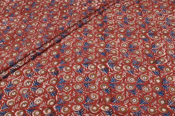 Authentic Bagru Handblock Printed Pure Soft Cotton Fabric