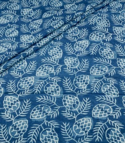 Authentic Bagru Handblock Printed Pure Soft Cotton Fabric