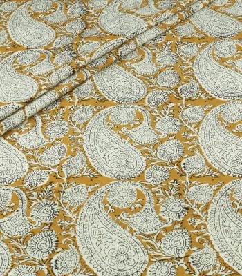 Authentic Bagru Handblock Printed Pure Soft Cotton Fabric