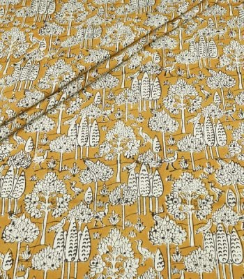 Authentic Bagru Handblock Printed Pure Soft Cotton Fabric