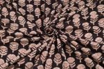 Ebony Leaf Classic Bagru Handblock Printed Cotton Fabric - Image 3