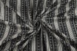 Charcoal Tribal Stripe Bagru Handblock Printed Cotton Fabric - Image 3