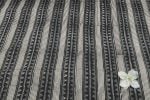 Charcoal Tribal Stripe Bagru Handblock Printed Cotton Fabric - Image 4