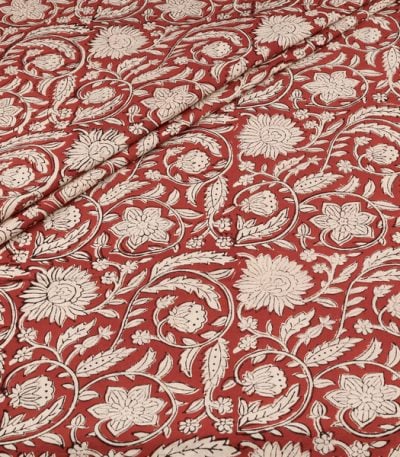 Authentic Bagru Handblock Printed Pure Soft Cotton Fabric