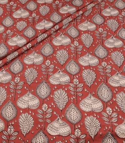 Authentic Bagru Handblock Printed Pure Soft Cotton Fabric