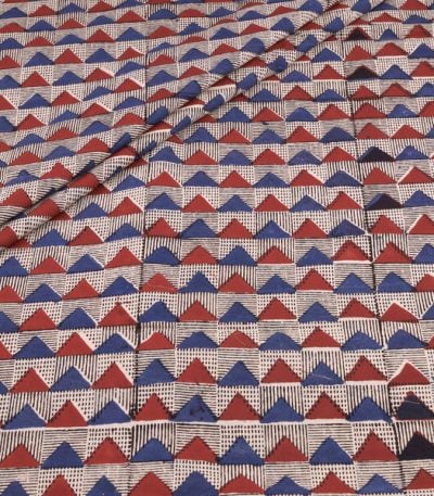 Authentic Bagru Handblock Printed Pure Soft Cotton Fabric