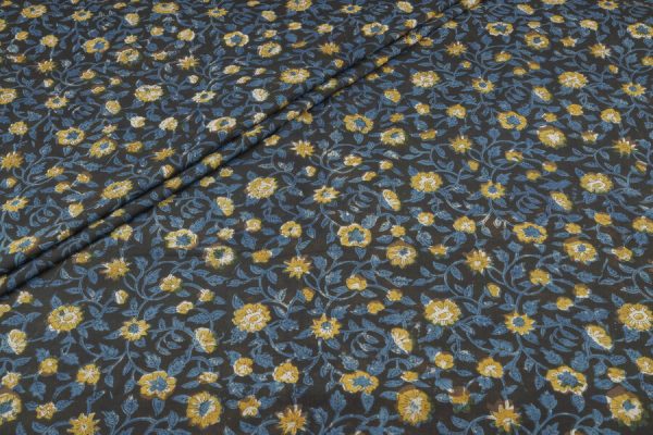 Authentic Bagru Handblock Printed Pure Soft Cotton Fabric