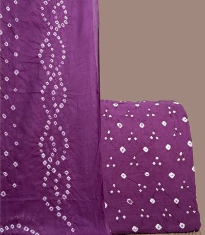 Authentic Handmade Tie-Dye Bandhani Cotton Dupatta & Top Fabric