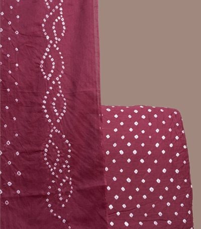 Authentic Handmade Tie-Dye Bandhani Cotton Dupatta & Top Fabric