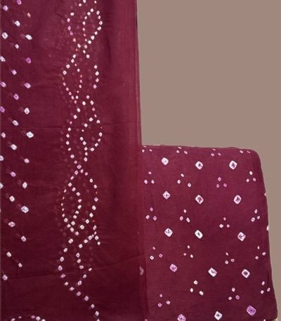 Authentic Handmade Tie-Dye Bandhani Cotton Dupatta & Top Fabric